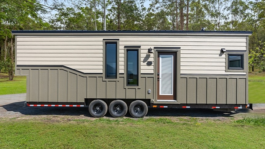 Hornby tiny house on wheels with reverse loft layout