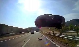 Horror Crash on Japanese Highway Sees Car Literally Fly into Bus