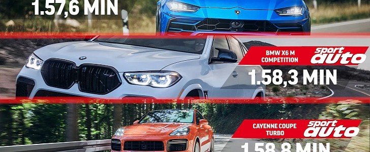 Hockenheimring Cayenne Turbo Coupe vs. Urus vs. X6 M Competition
