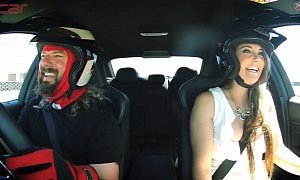 Hot Model Enjoys a Ride in a BMW F80 M3 Around a South African Race Circuit