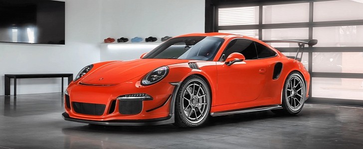 Porsche 911 GT3 RS hot orange on VMPC-303 wheels from Vorsteiner