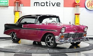 Hot Pink Two-Tone 1956 Chevy Bel Air Proves Pink Is a Manly Color