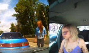 Hot Russian Girls Solve Car Crash Issue
