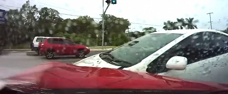 575 HP Holden HSV GTS Gets Totaled by a Prius Running a Red Light