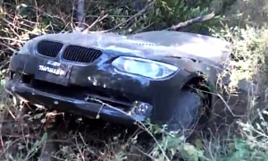 How a BMW 335i Looks after Jumping Off a Cliff