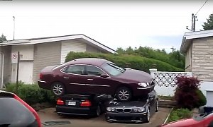 How Did These Two BMWs Squeeze Under That Buick LaCrosse?