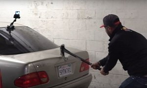 How Many Axe Strikes Does It Takes To Pierce a Mercedes-Benz E-Class W210?
