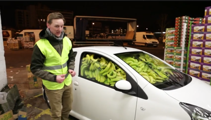 Toyota Aygo Filled With Bananas