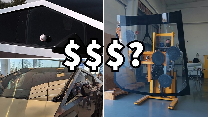 How much does it cost to replace Tesla Cybertruck's armored-glass windows?