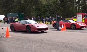 How Not to Race a Ferrari 458 Speciale against a 458 Spider