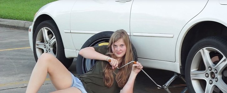 How to Change a Tire Using the Power of a Woman's Insecurities