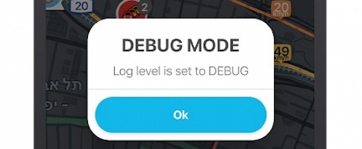 Waze debugging mode