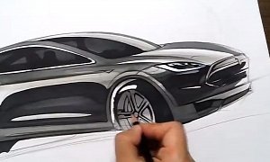 How to Draw a Tesla Model X Electric SUV