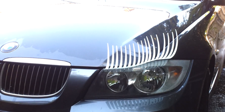 BMW E90 3 Series with Eyelashes