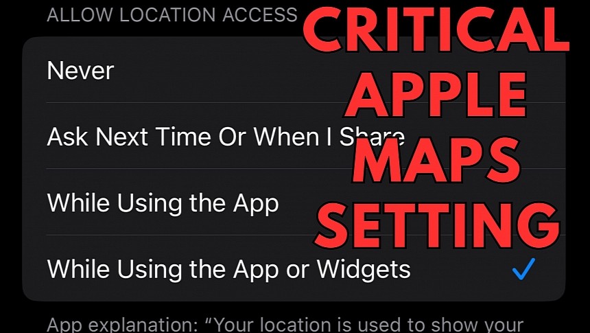This setting must be ON for Apple Maps to work correctly