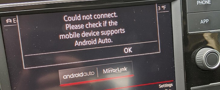 Android Auto error on VW