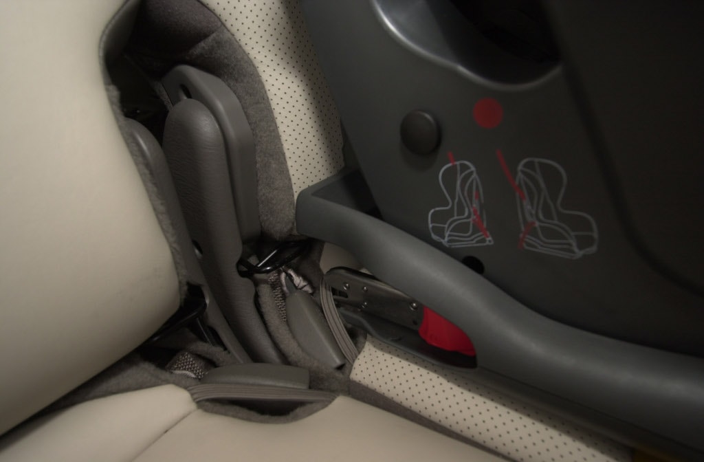 The lower anchor of a Latch child-seat mounting mechanism