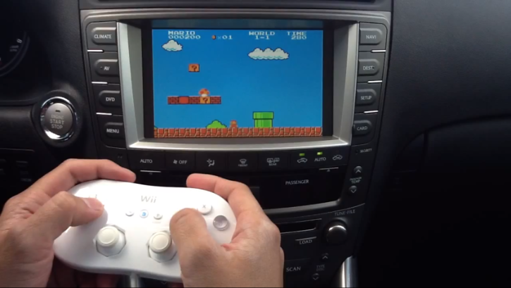 Playing Super Mario on Lexus Nav