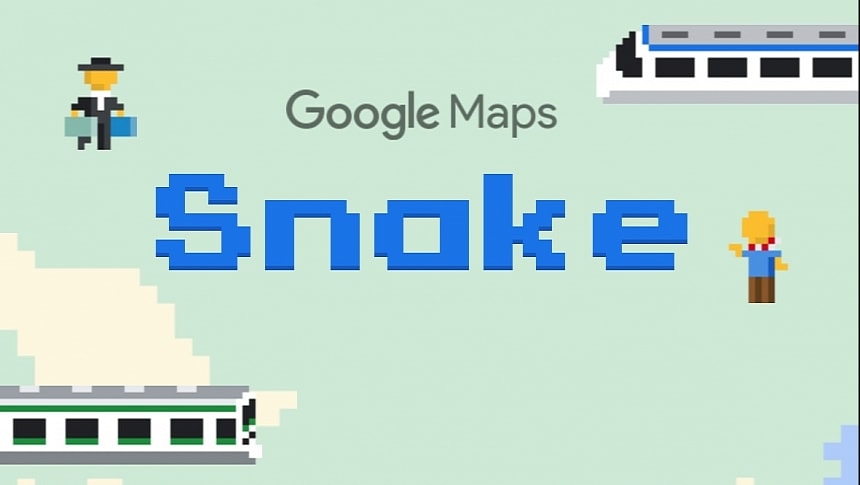 Snake game in Google Maps