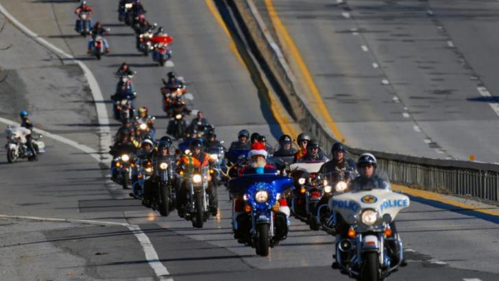 A well-organized motorcycle group