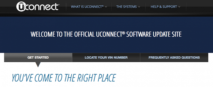 Uconnect software update website
