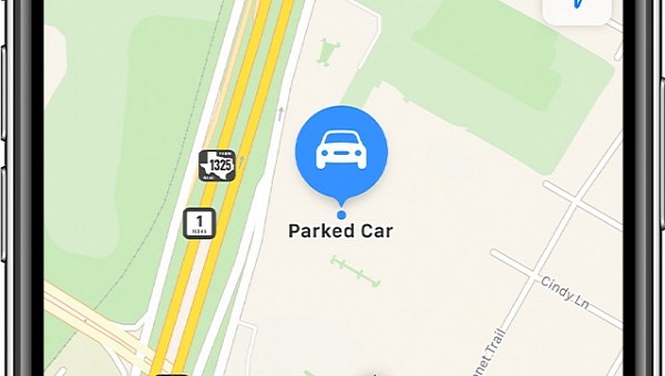 Apple Maps parked car pin
