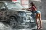 How to Wash a Land Rover Using a Fit Russian Brunette Model