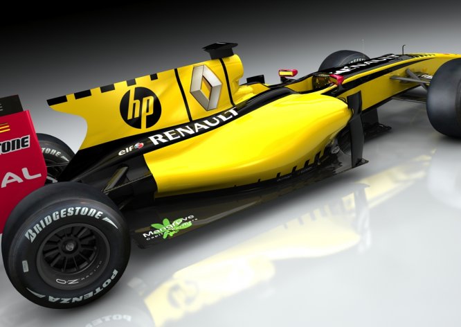 Image of the HP branding on the Renault R30