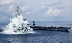 Huge Blast Rocks USS Gerald R. Ford, Carrier and Marine Life Not Harmed by Test