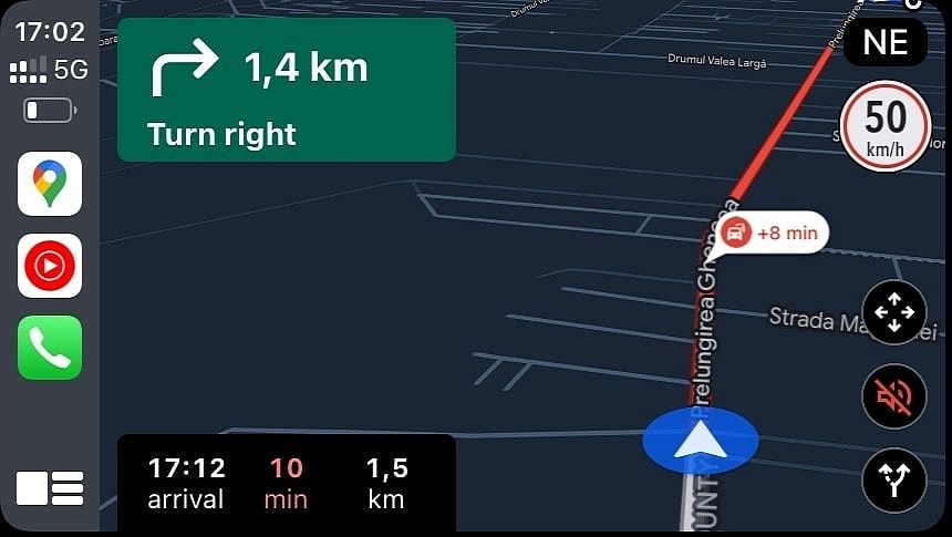 Google Maps en CarPlay