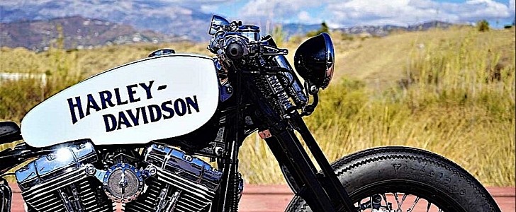 Harley-Davidson Springer Bobber Blue by Lord Drake