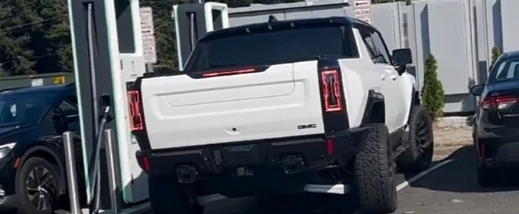 Hummer EV Shows Its Muscles to Rivian R1T at the Charging Station