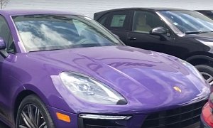 Hunting Porsches with a Drone Shows Ultraviolet Blue and Viper Green Macans