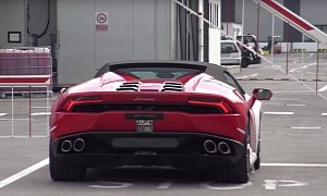 Huracan Spyder Looks Wildly Sexy Driving Around the Lamborghini Factory