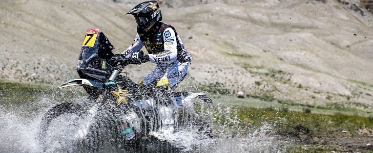 The third stage of the Silk Way Rally was particularly difficult due to a deep river crossing.