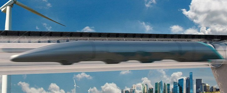 Computer-generated image of Hyperloop