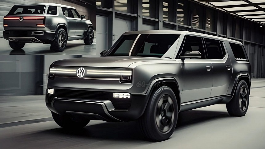 Volkswagen Scout EV SUV rendering by Q Cars