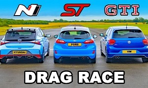 Hyundai i20N Drag Races Ford Fiesta ST and VW Polo GTI, Results Are All Over the Place