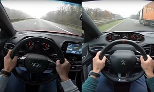 Hyundai i30 N and Peugeot 308 GTi Look Even in Top Speed Autobahn Run