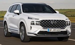 Hyundai Santa Fe Hybrid Rolls In With Partially-Quiet Power, Second-Row Captain's Chairs