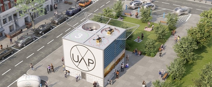 The City Box is just one of the versions of Urban-Air Port's futuristic eVTOL hub