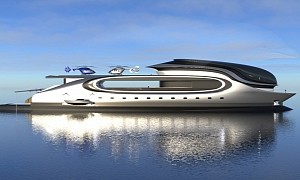 Icaria Concept Puts a Gaping Hole Into the Superstructure of a Superyacht Explorer