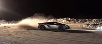 Ice Drifting Lamborghini Aventador S Sounds Like a Riot, Spits Flames