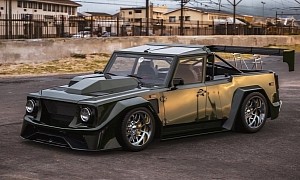 Iconic Lamborghini LM002 Truck Gets Rendered as a Slammed Widebody Racing Pickup