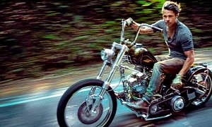 Iconic Photo of Brad Pitt on His Rare Indian Larry Can Be Yours Today