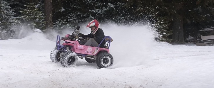 Idaho Man Drifts and Jumps in Supercharged Barbie Jeep