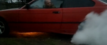 Idiot Destroys BMW E36 Coupe Doing Burnout