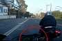 Idiot Russian Rider Smashes Car's Bumper and Flees