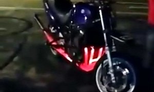 Man Sets His Bike Ablaze After Revving the Engine to a Red-Hot Exhaust