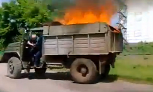 If Ghost Rider Drove a Russian Truck on Fire
